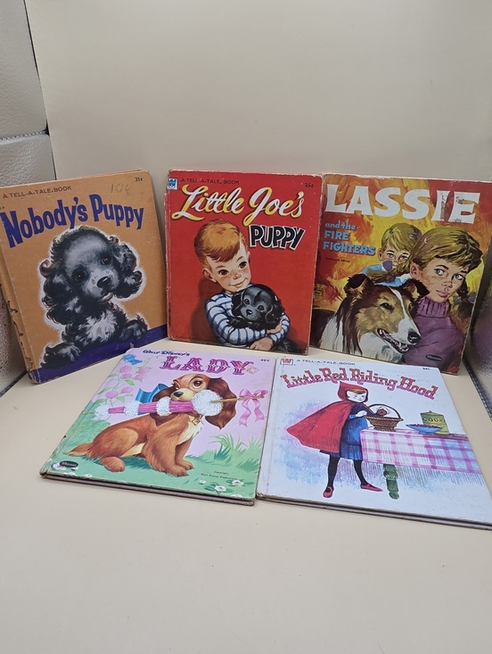 Whitman Other - 5 Vintage Whitman Tell-a-Tale Books Lassie Lady Little Red Riding Hood